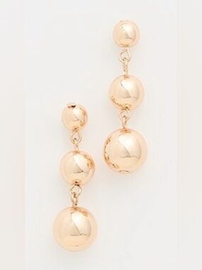 Roxanne Assoulin Gold Triple Sphere Drop Earrings